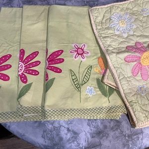 Three light green Pottery Barn Kids Valances +